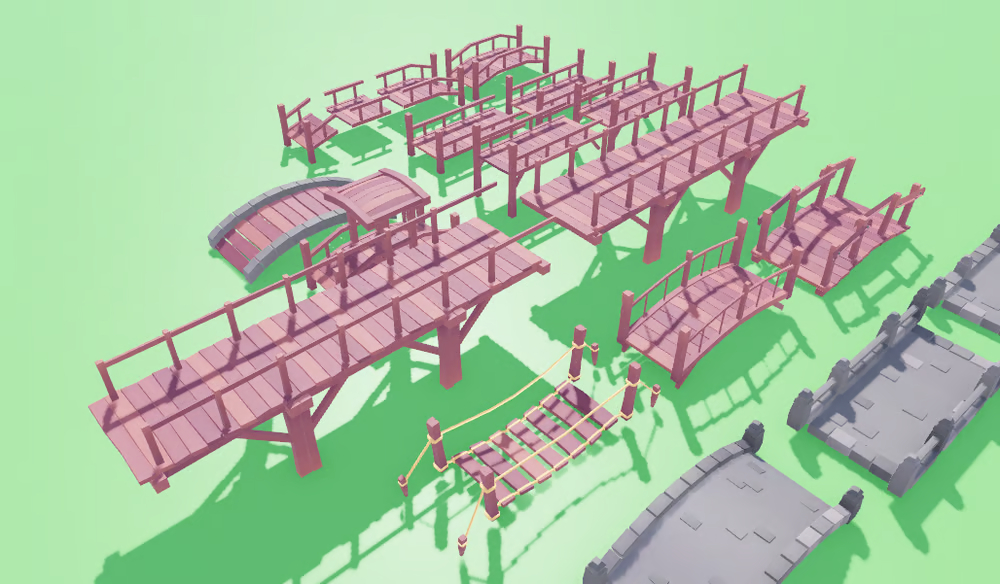 Ultimate Low Poly Bridge Pack