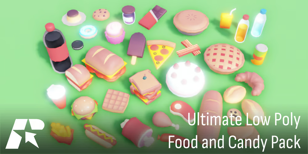 Ultimate Low Poly Food & Candy Pack