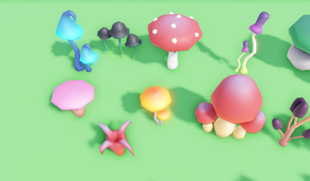 Low Poly Mushroom Pack