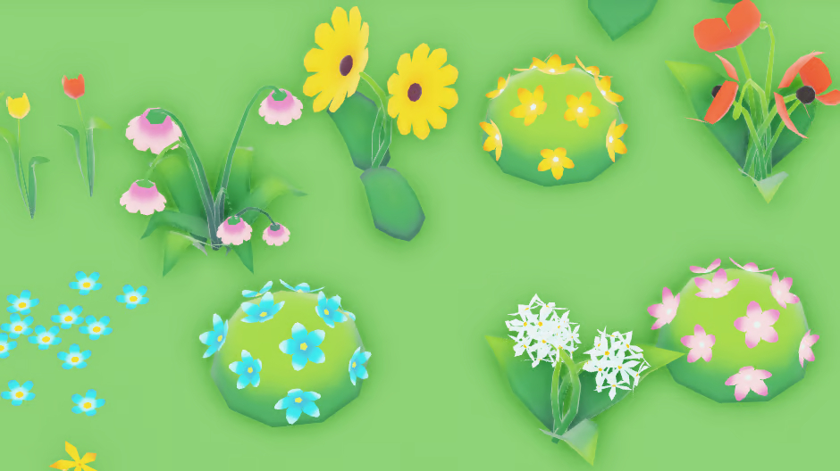 Low Poly Flowers Pack