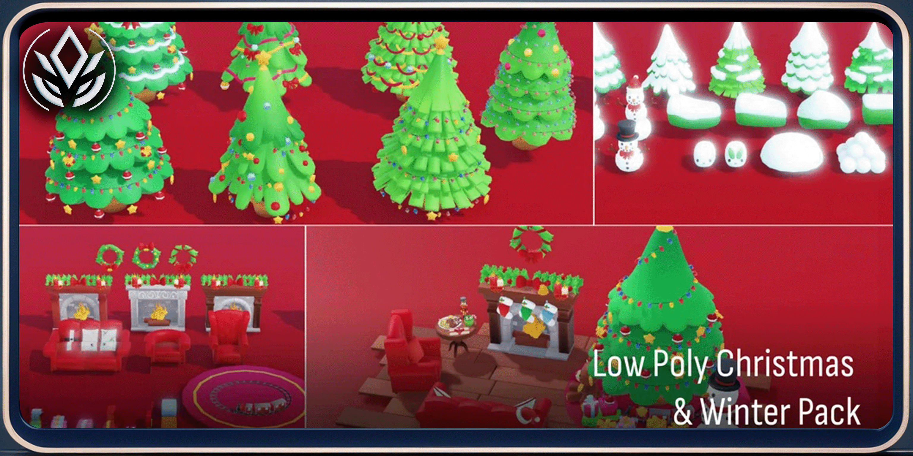 Low Poly Christmas Winter Pack
